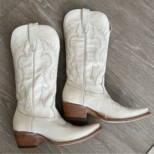 Freebird Cowboy Boot Woodland Size 8 White/Beige